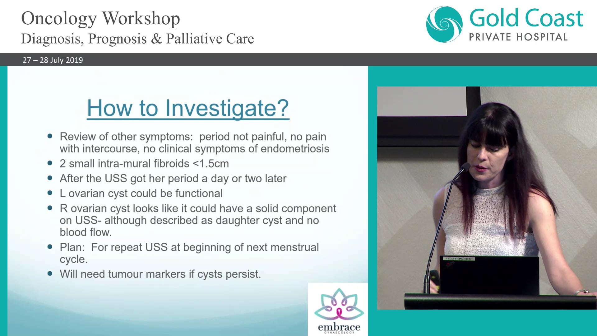 Ovarian Masses Dr Helen Green, Gynaecological Oncologist