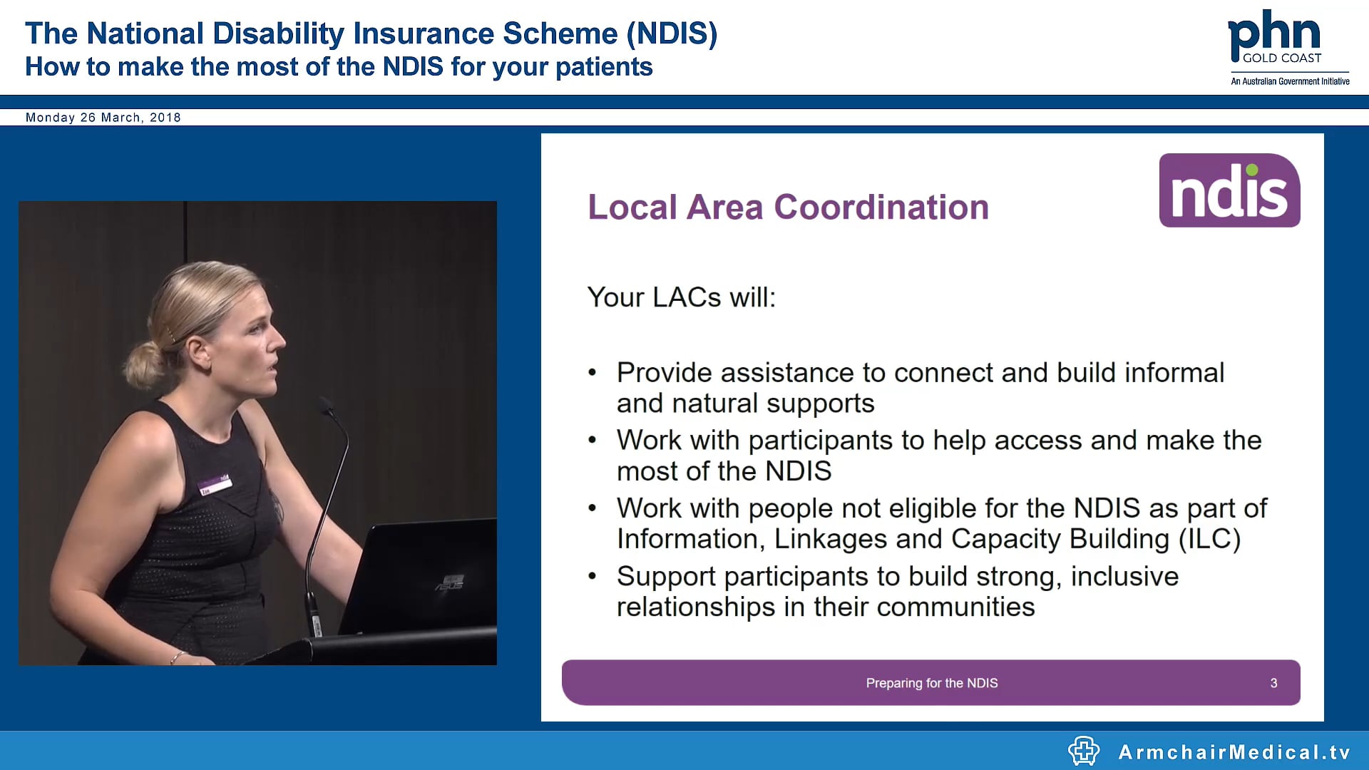 Preparing for the NDIS Zoe Gill, Dr Ingrid Francis, Lesley Maher