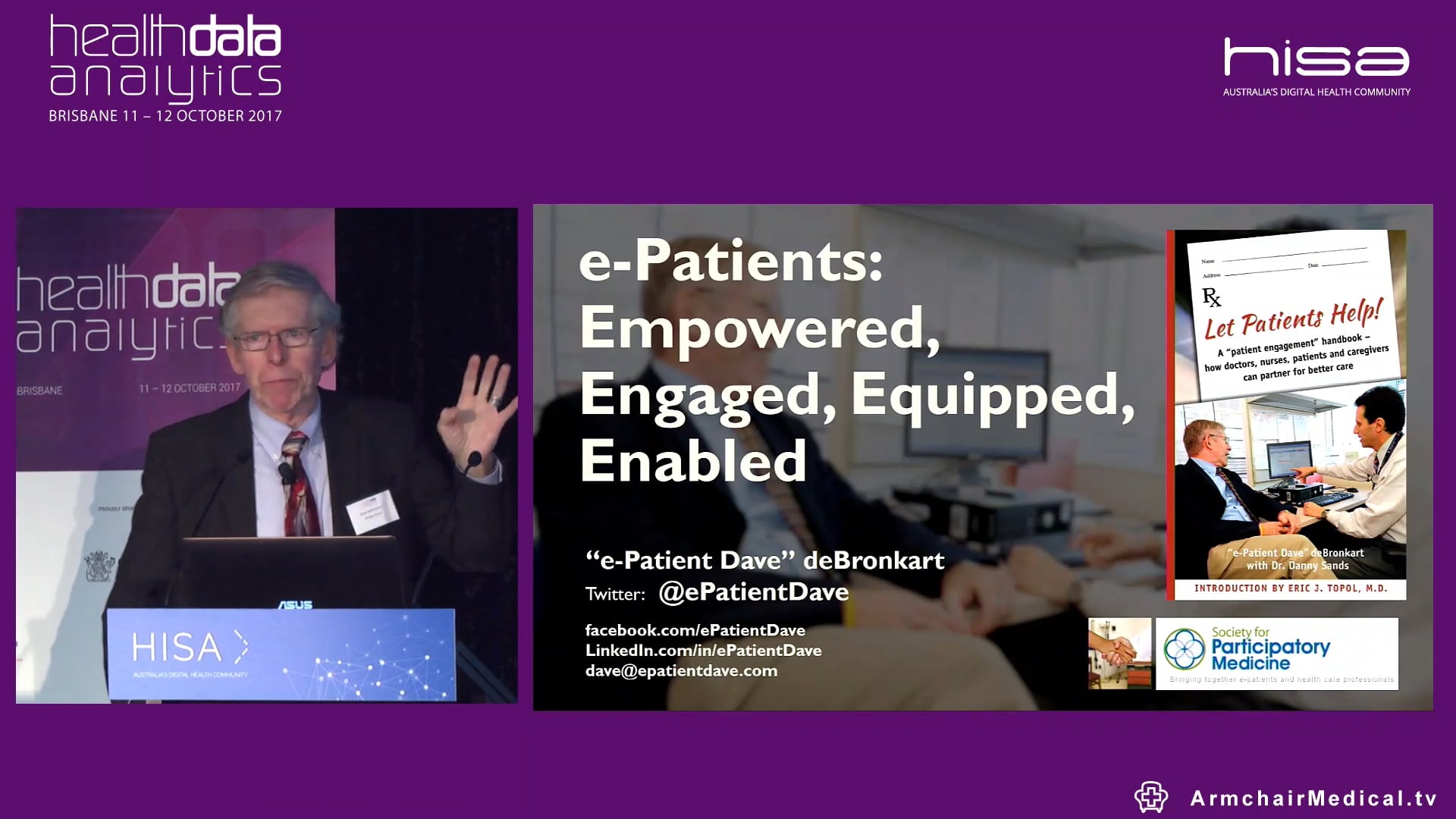 e-Patients Empowered, engaged, equipped, enabled e-Patient Dave deBronkart @ePatientDave International patient engagement activist (USA)