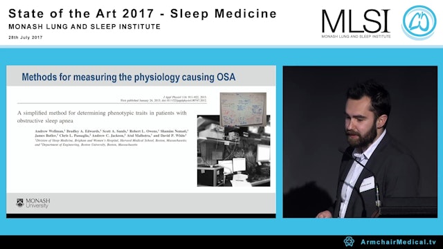 The sleep apnoea phenotypes Towards assessment from clinical polysomnography Dr Brad Edwards