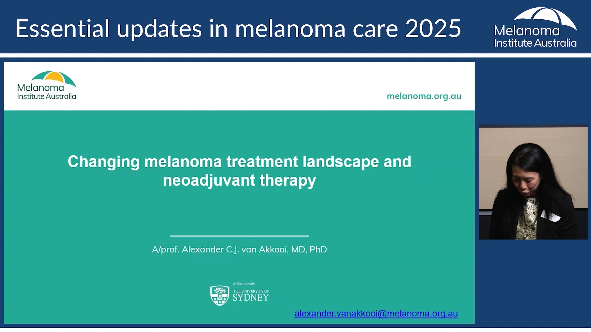 Changing melanoma treatment landscape and neoadjuvant therapy AProf Alexander van Akkooi (Surgical Oncologist, MIA)