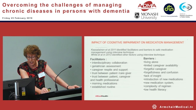 Managing the Medications in people with chronic disease and cognitive impairment or dementia Ms Robyn Stell