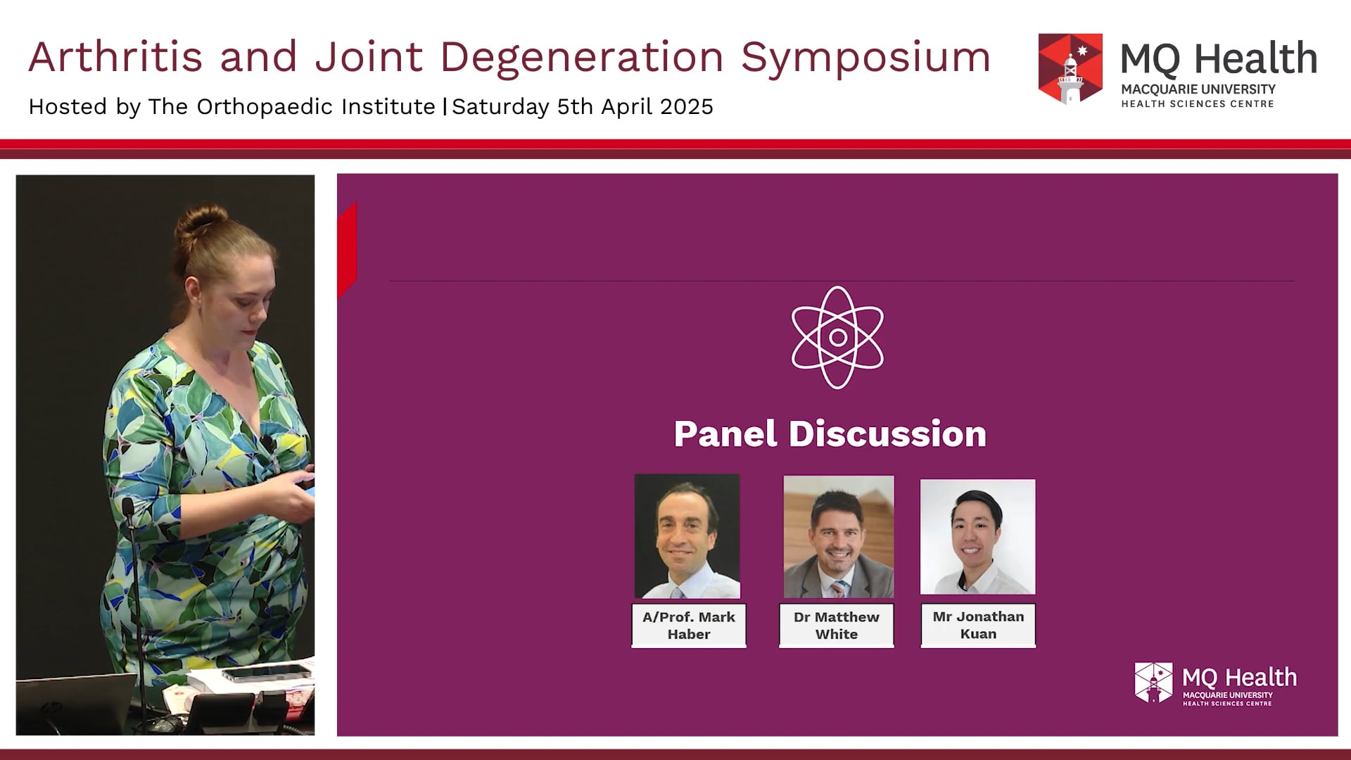 Panel Discussion AProf. Mark Haber, Dr Matthew White , Mr Jonathan Kuan