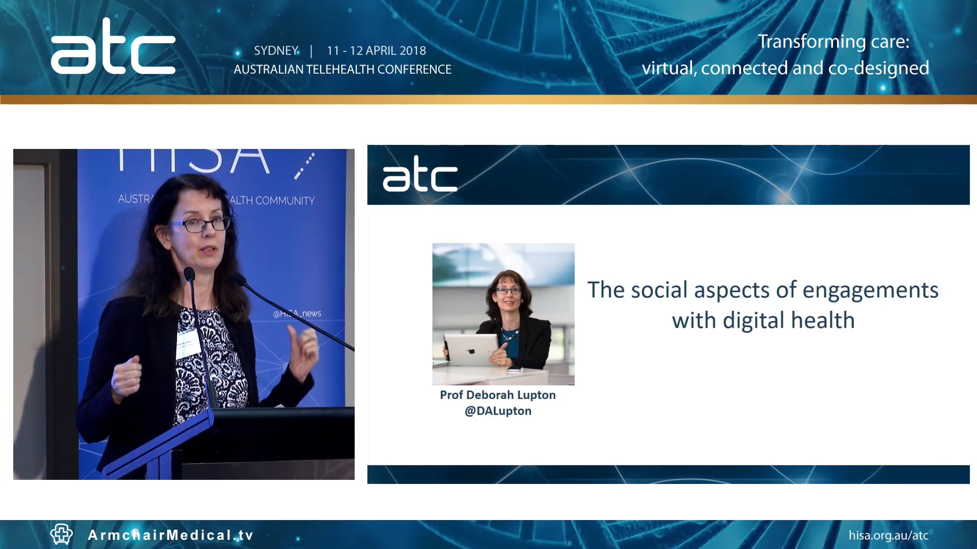 The social aspects of engagements with digital health Prof Deborah Lupton Centenary Research Professor, Communication, University of Canberra