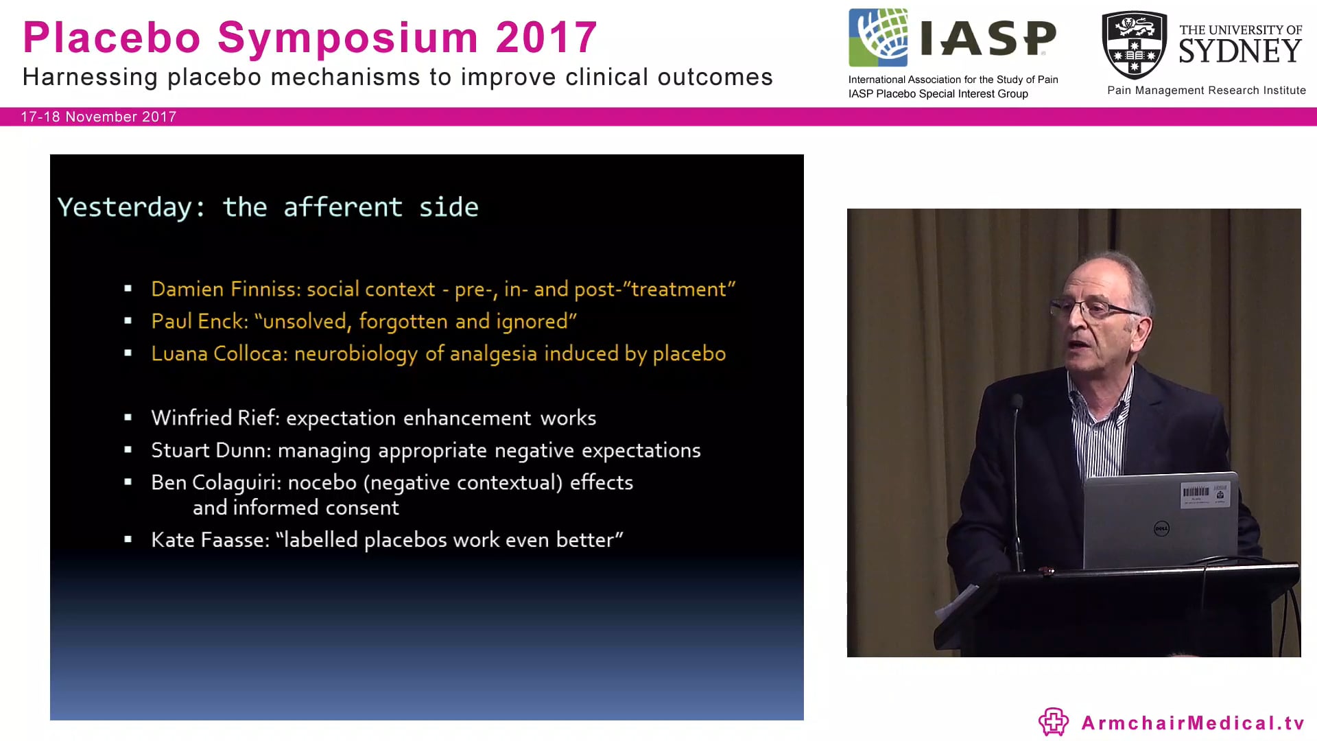 Clinical Applications of Placebo and Nocebo Research Conference Summary Prof Milton Cohen