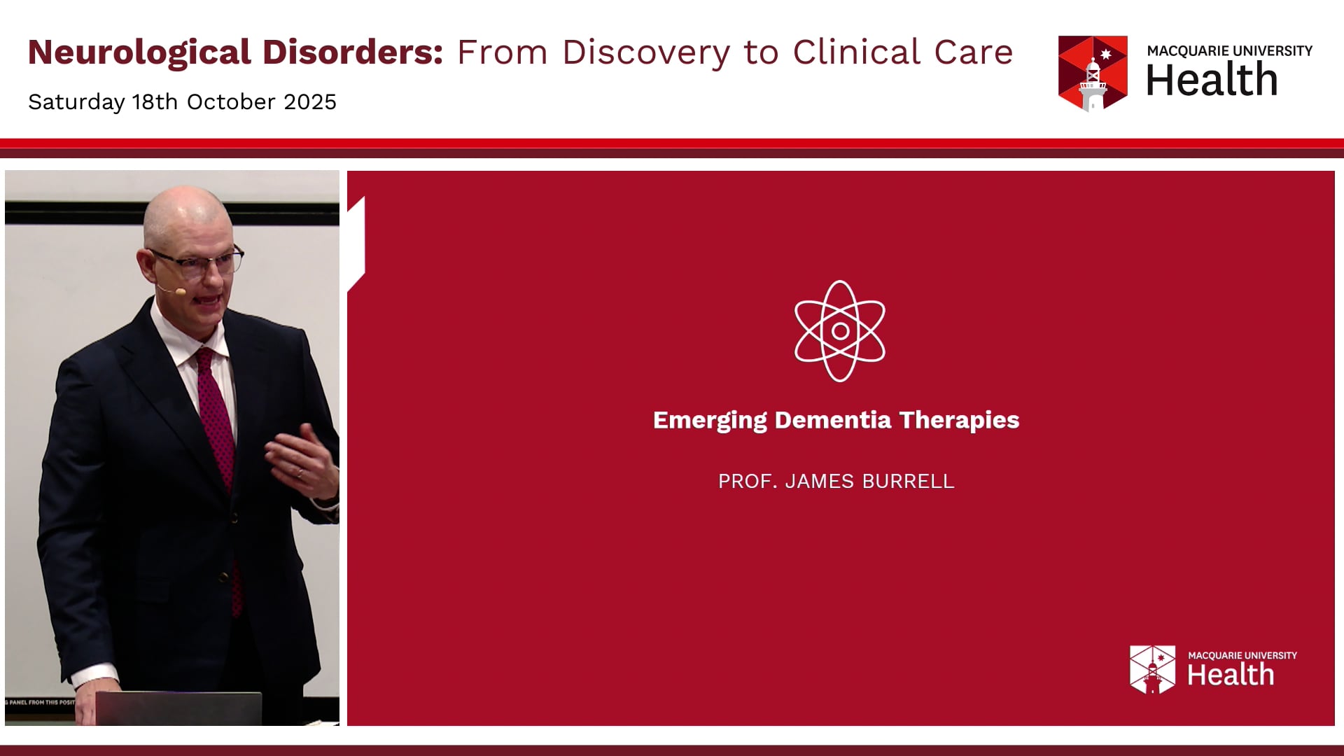 Emerging Dementia Therapies Prof James Burrell