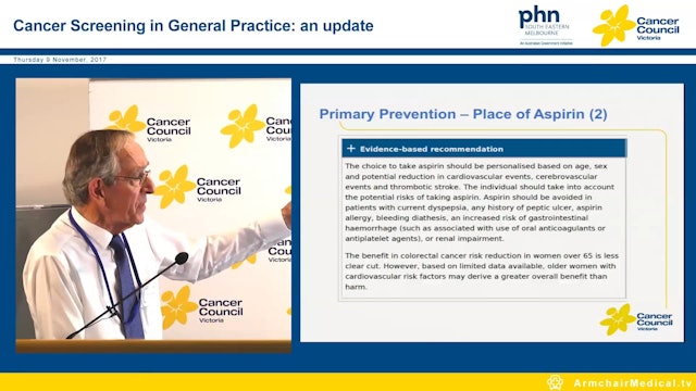 The new NHMRC clinical guidelines for colorectal cancer Implications for GPs Prof James St John