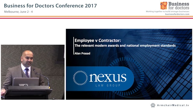 Employee v Contractor The Relevant Modern Awards and National Employment Standards Alan Prasad