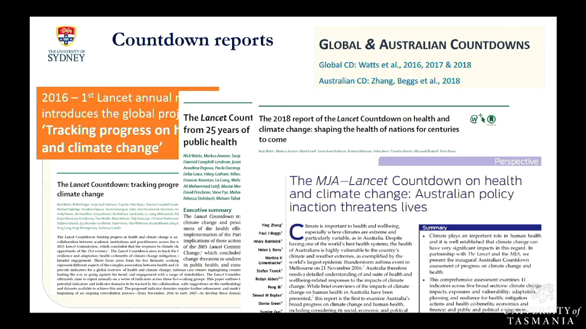 Climate change and mental health Framerworks and countdowns Professor Helen Berry