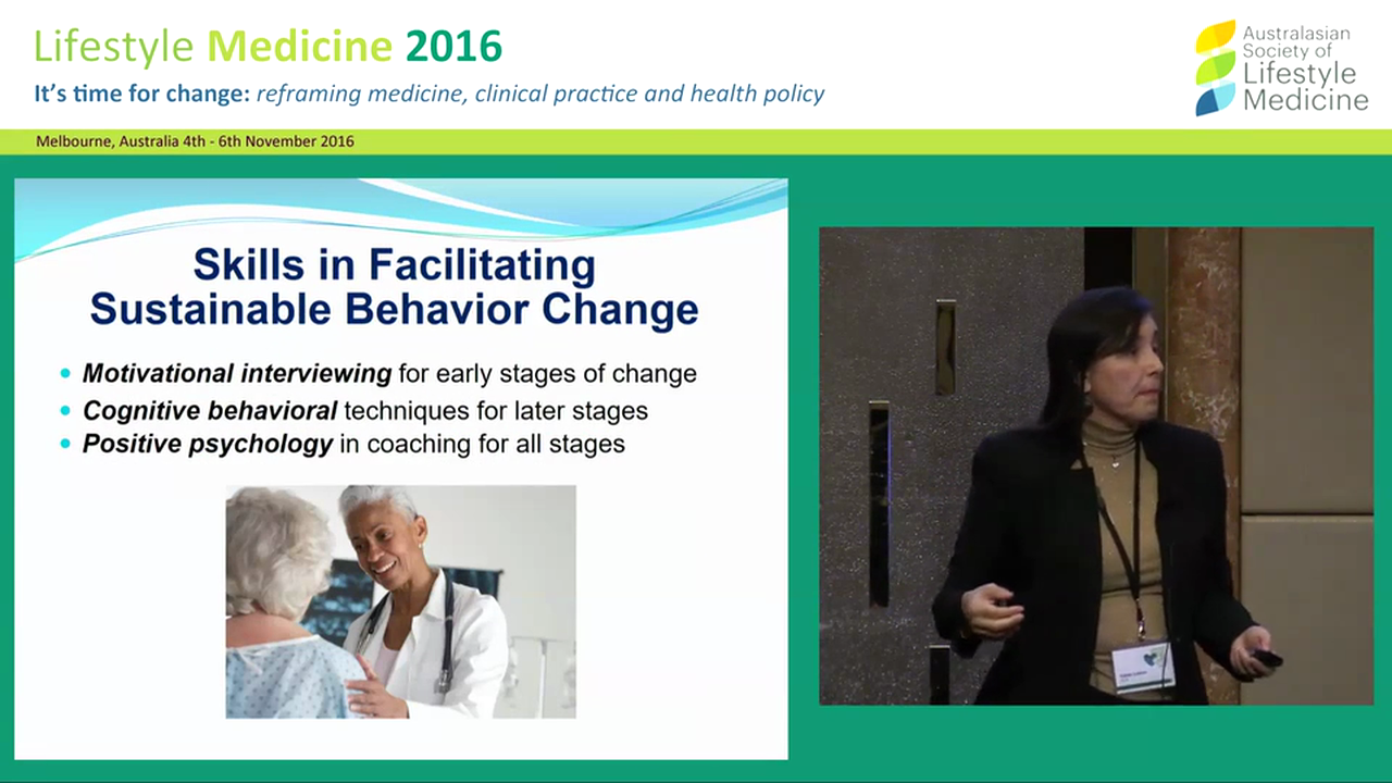 Evidence-based and leading edge approaches for changing behavior to support health Dr Liana Lianov (Past President ACLM)