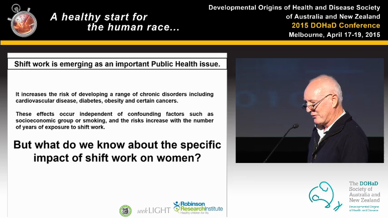 Impact of maternal shift-work on offspring metabolic health Dave Kennaway (Adelaide, SA)