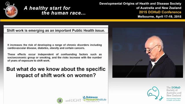 Impact of maternal shift-work on offspring metabolic health Dave Kennaway (Adelaide, SA)