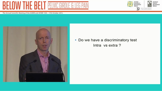 Diagnosis of extra-articular vs intra-articular sacro-iliac joint problems Dr Victor Wilk