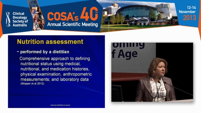 Nutrition in the older cancer patient - practical tips for screening assessment and intervention Elizabeth Isenring
