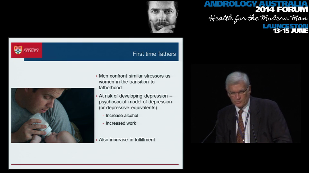Depression in the transition to fatherhood Professor Philip Boyce, The University of Sydney