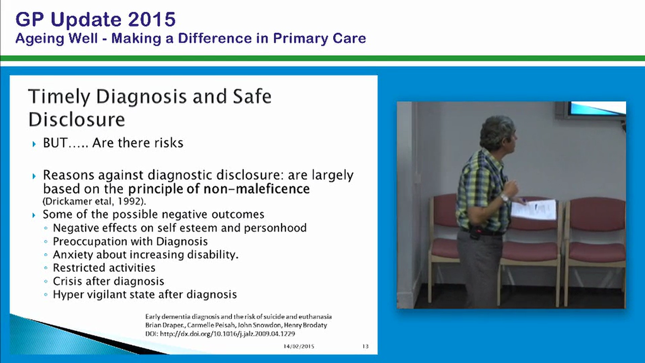 Dementia To Treat or not to Treat Cognitive Health Assessment Prof Mark Yates Consultant Physician in Geriatric Medicine Deakin University Ballarat Health Service