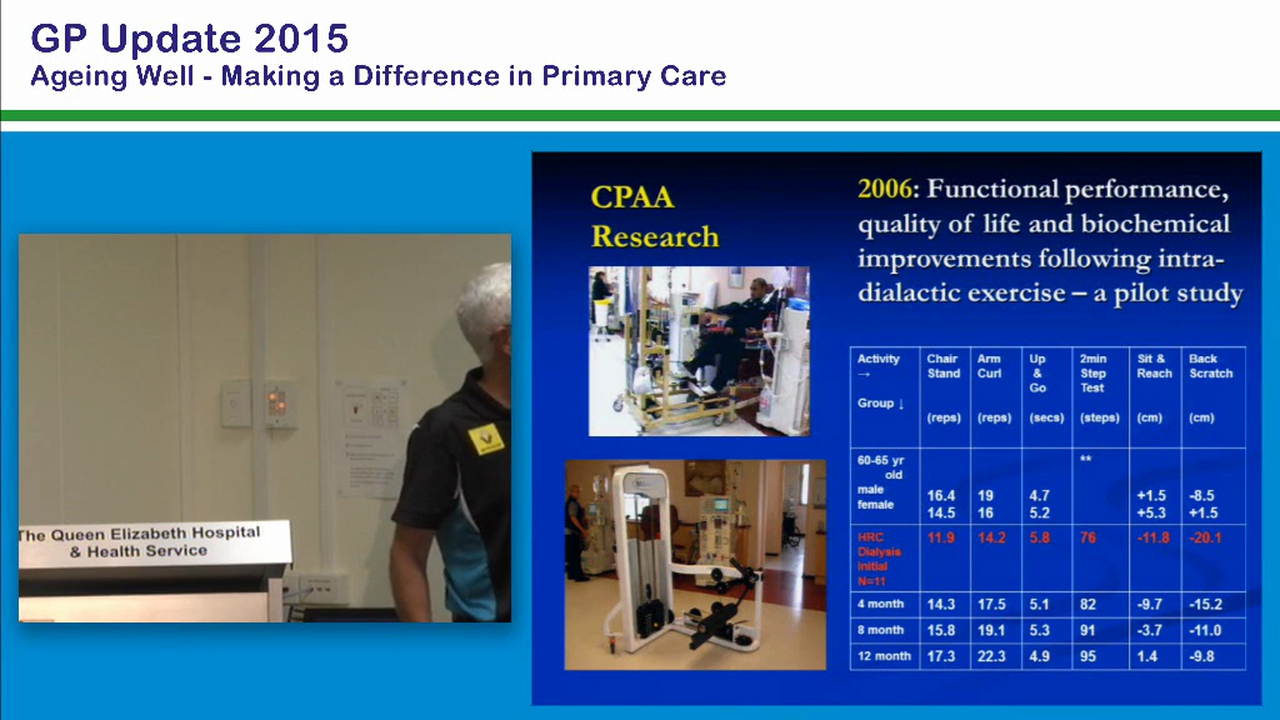 Exercise for the older person What can be gained Benefits of Day Therapy and more Bob Barnard Chief Exercise Physiologist, SA Health, Director Active Ageing Australia
