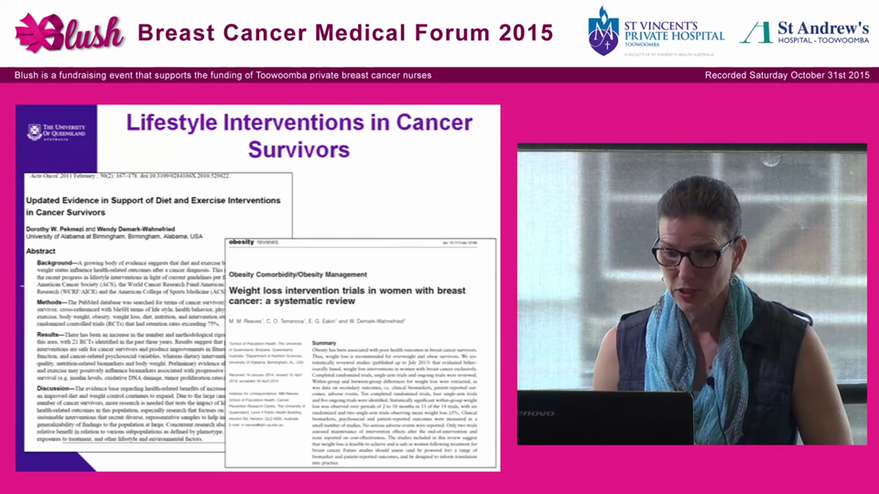Opportunities to promote healthy living among cancer survivors Prof Elizabeth Eakin