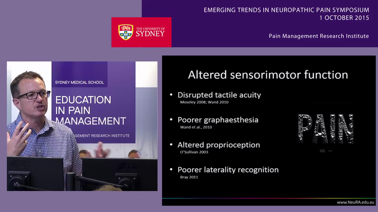 Psychophysical Management of Neuropathic Pain Dr James McAuley