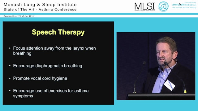 Vocal Cord Dysfunction, and difficult-to-treat asthma Prof Philip Bardin