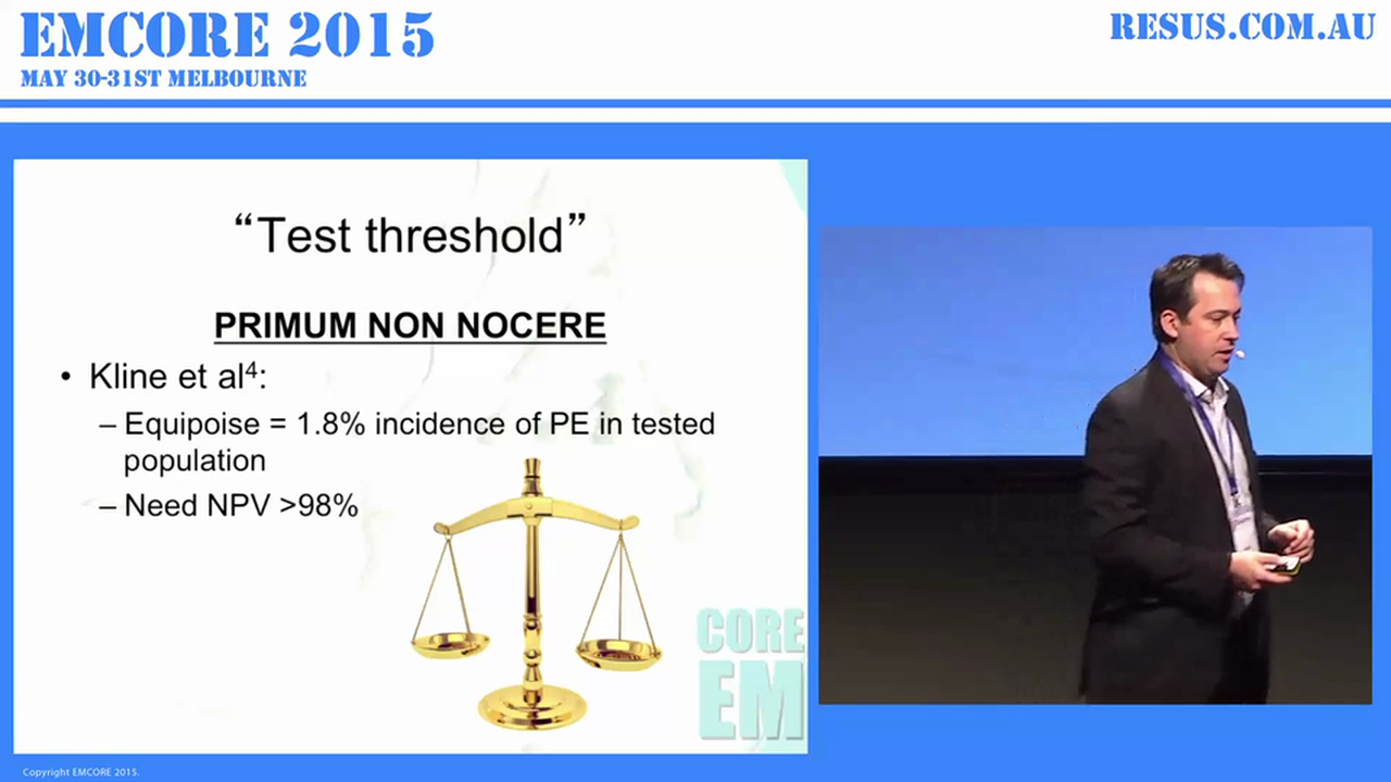 Diagnosing Pulmonary Embolism Dr Luke Lawton. Emergency Physician  at Townsville Hospital Qld
