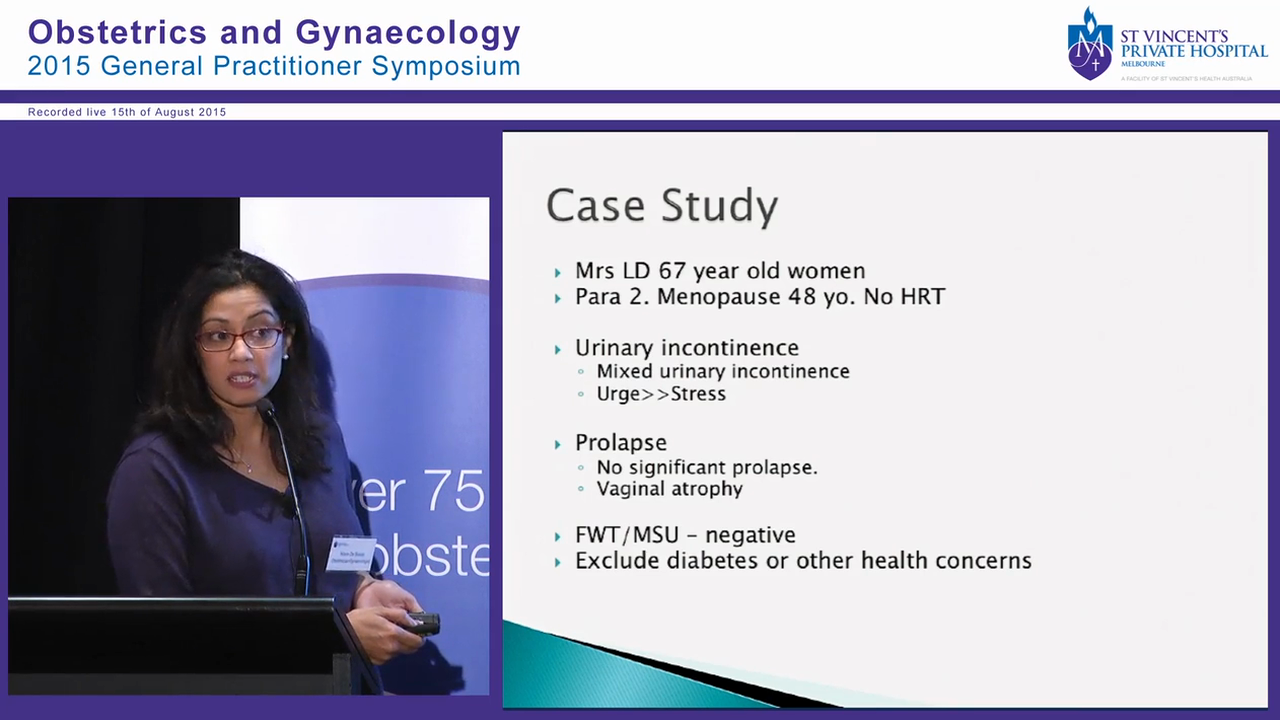 Female Urinary Incontinence and Prolapse Dr Alison De Souza