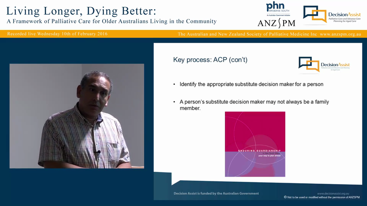 Living longer Dying better A framework of palliative care for older Australians living in the community Dr Gregory Parker
