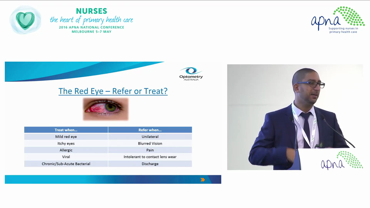 Eye Disorders and the Role of the Primary Health Care Nurse Speaker Simon Hanna