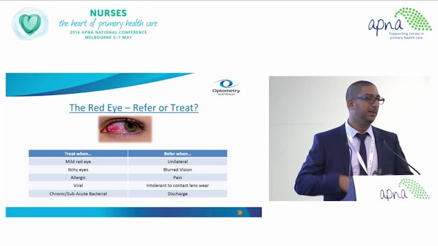 Eye Disorders and the Role of the Primary Health Care Nurse Speaker Simon Hanna
