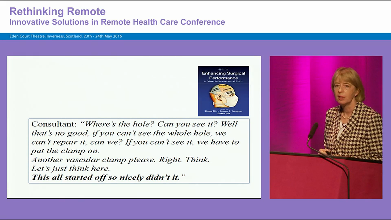 Thinking at the sharp end – performance challenges in high pressure situations Rhona Flinn, The School of Psychology, University of Aberdeen