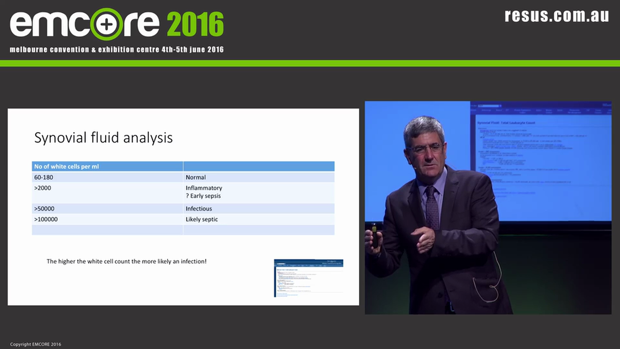 Is that joint septic A Prof Shane Curran ED Wagga Wagga Rural Referral Hospital