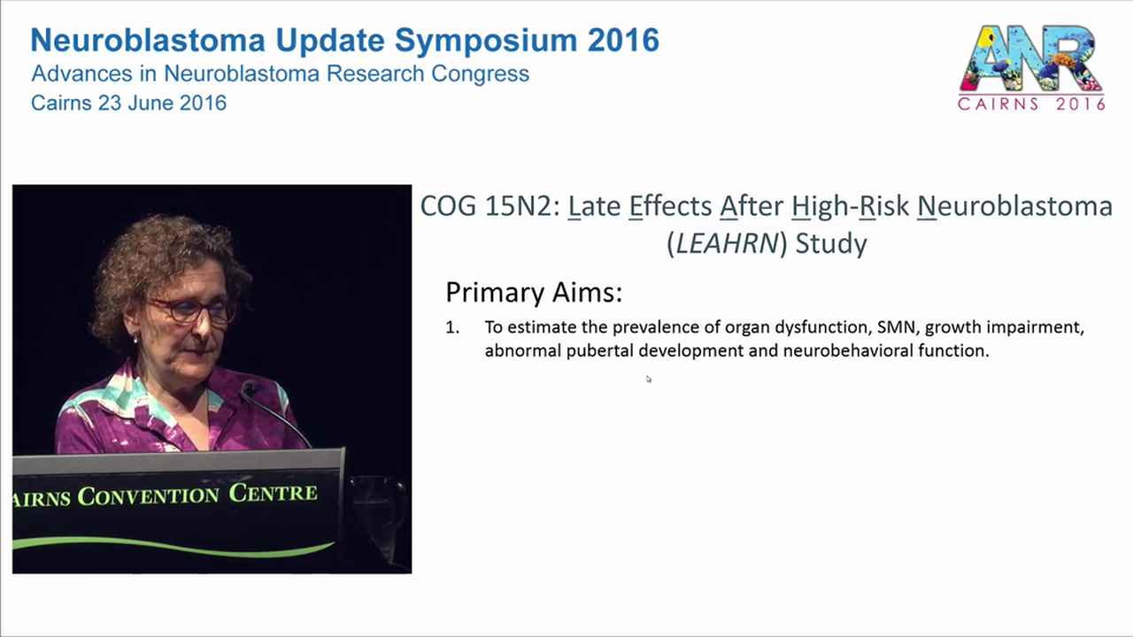 Late effects in neuroblastoma survivors An Update Dr Lisa Diller Professor of Pediatrics, Harvard Medical School