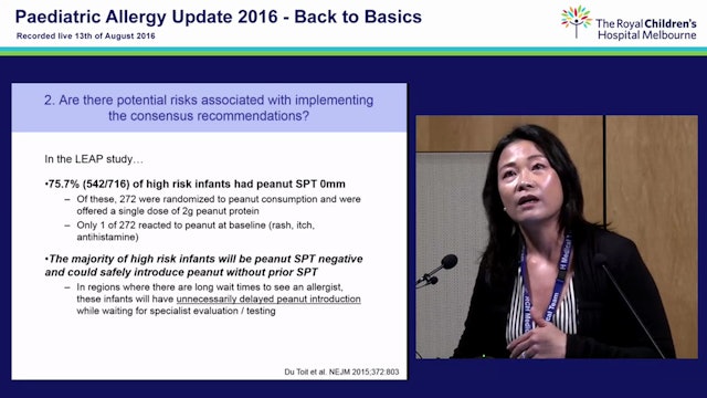 When should a screening allergy blood test be done before introduction of peanut? Professor Mimi Tang