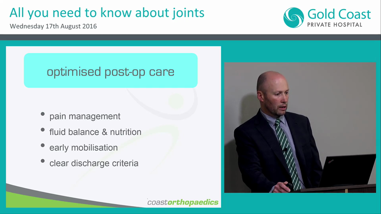 Rapid Recovery & Rehab Improving outcomes in joint replacement Dr Price Gallie