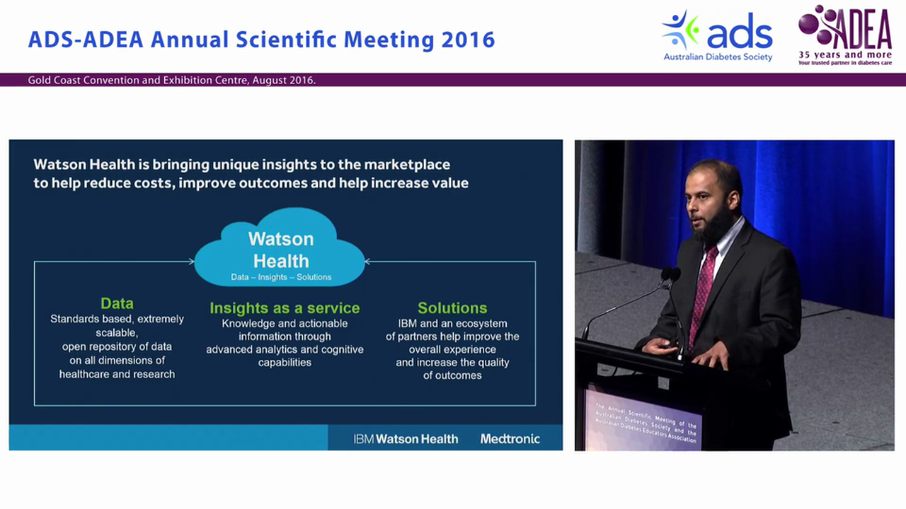 Cognitive computing and personalised wellness information in diabetes, with Medtronic and IBM Watson Health - Huzefa Neemuchwala