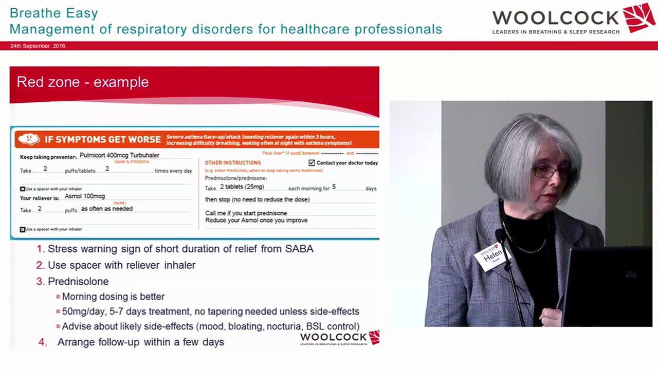 Asthma management, asthma action plans & Down Titration Prof Helen Reddel