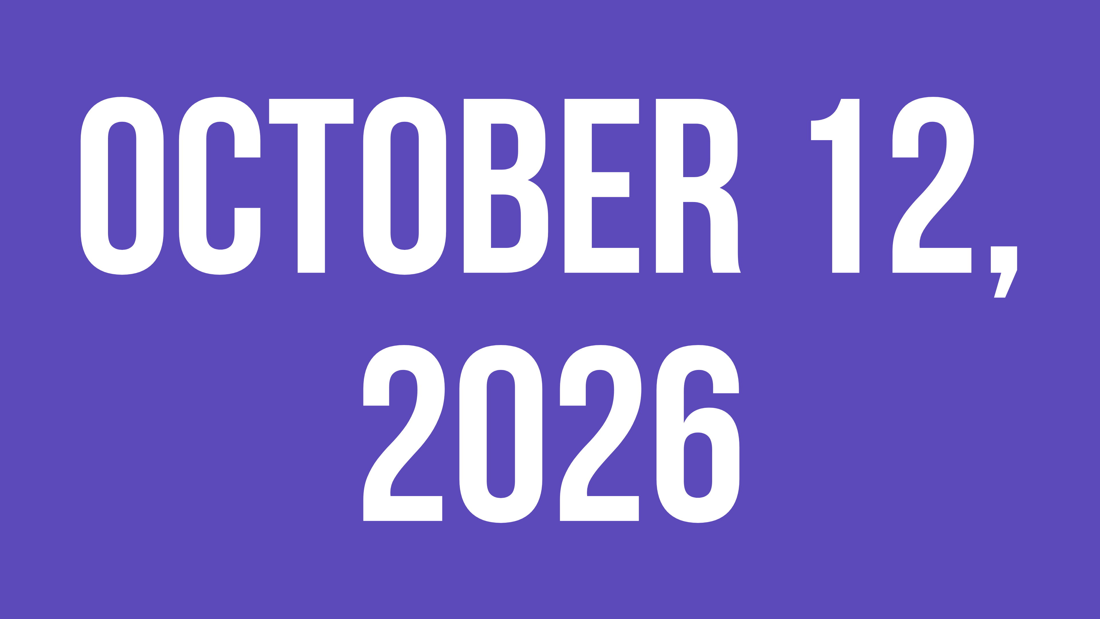 October 12th, 2026
