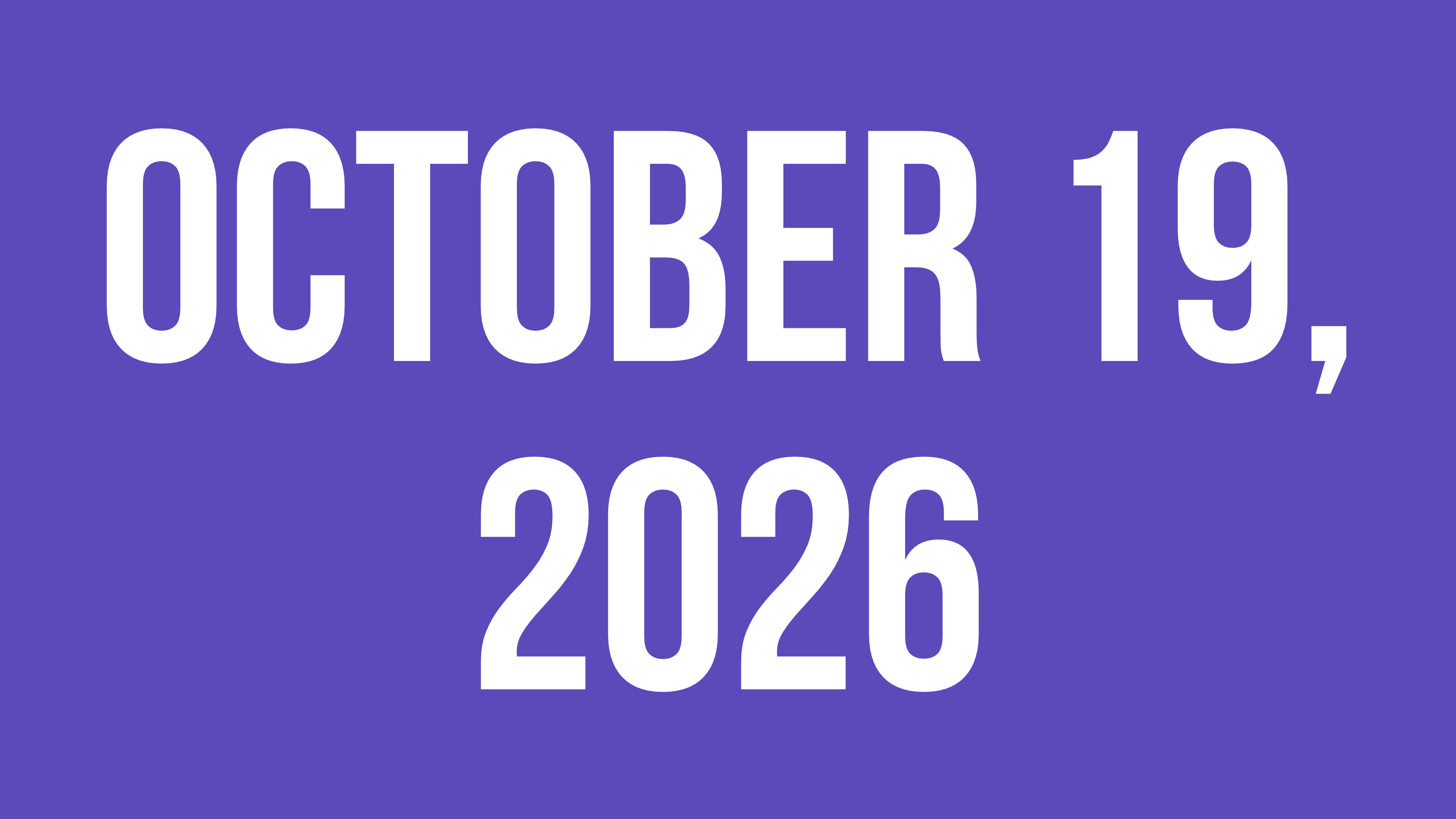 October 19th, 2026