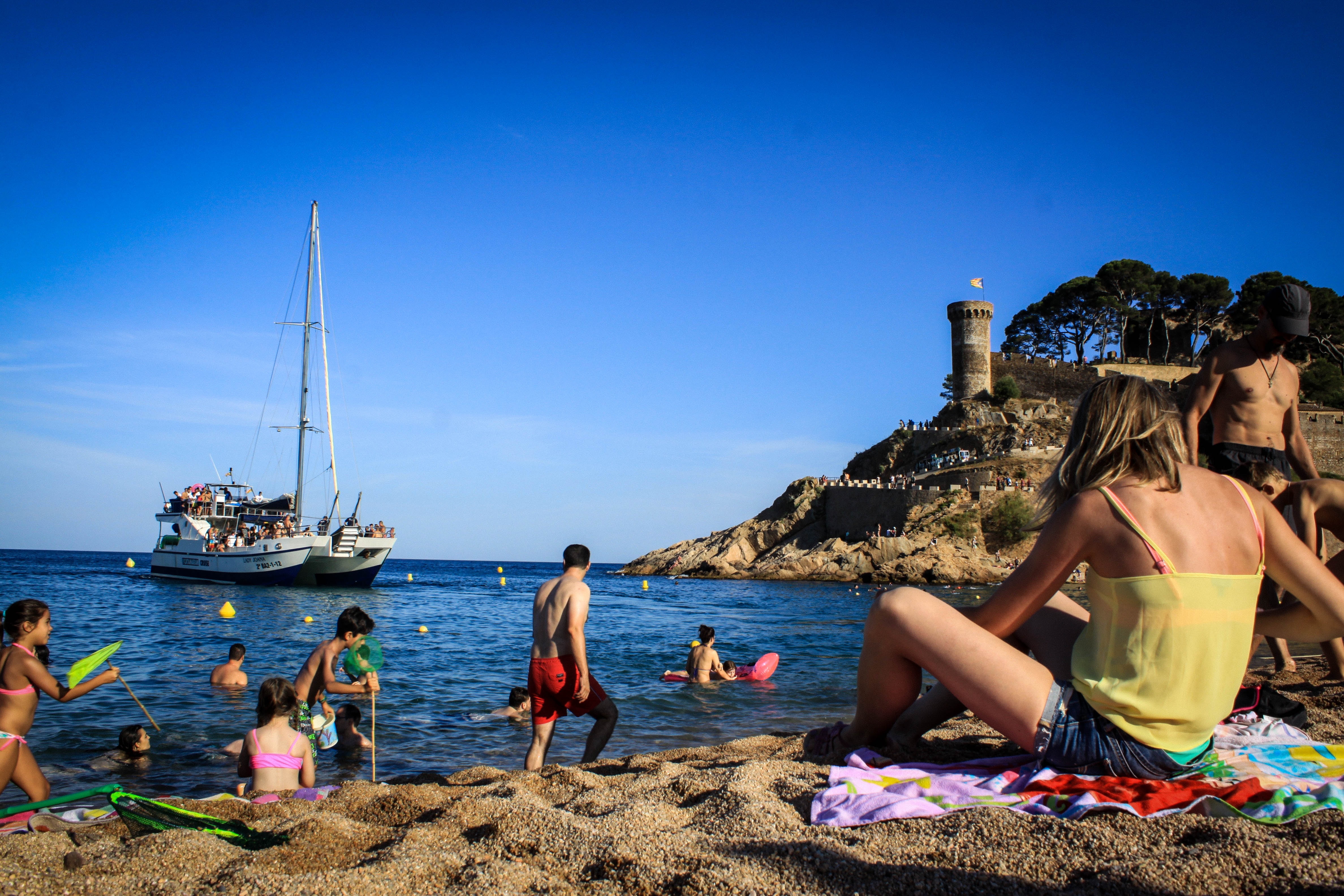 Blanes (Platja De Blanes) Beach, Costa Brava in Spain - S4117 