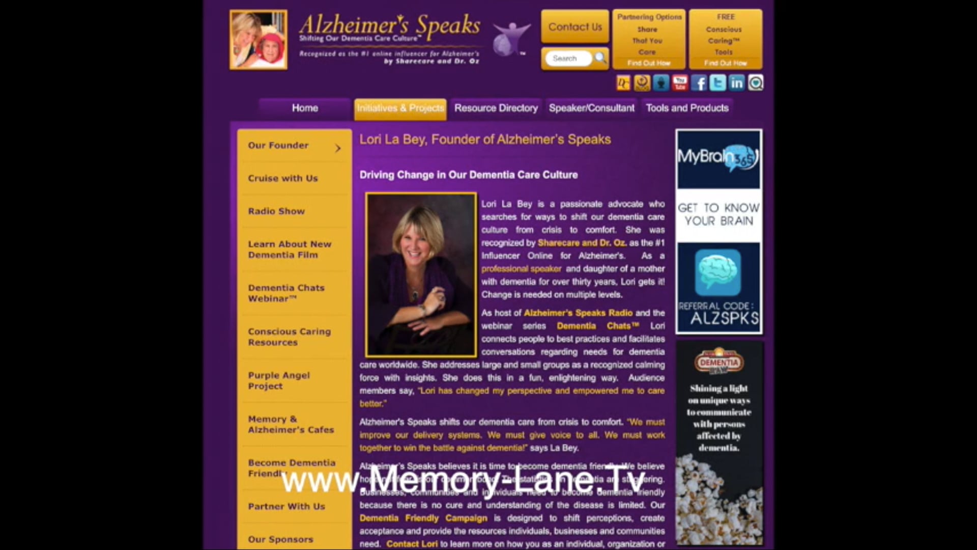 Alzheimers speaks with Lori La Bey