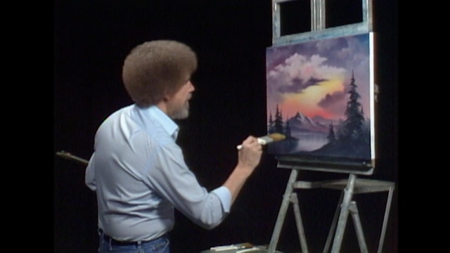 "Sunset Aglow"-Painting with Bob Ross - S5120