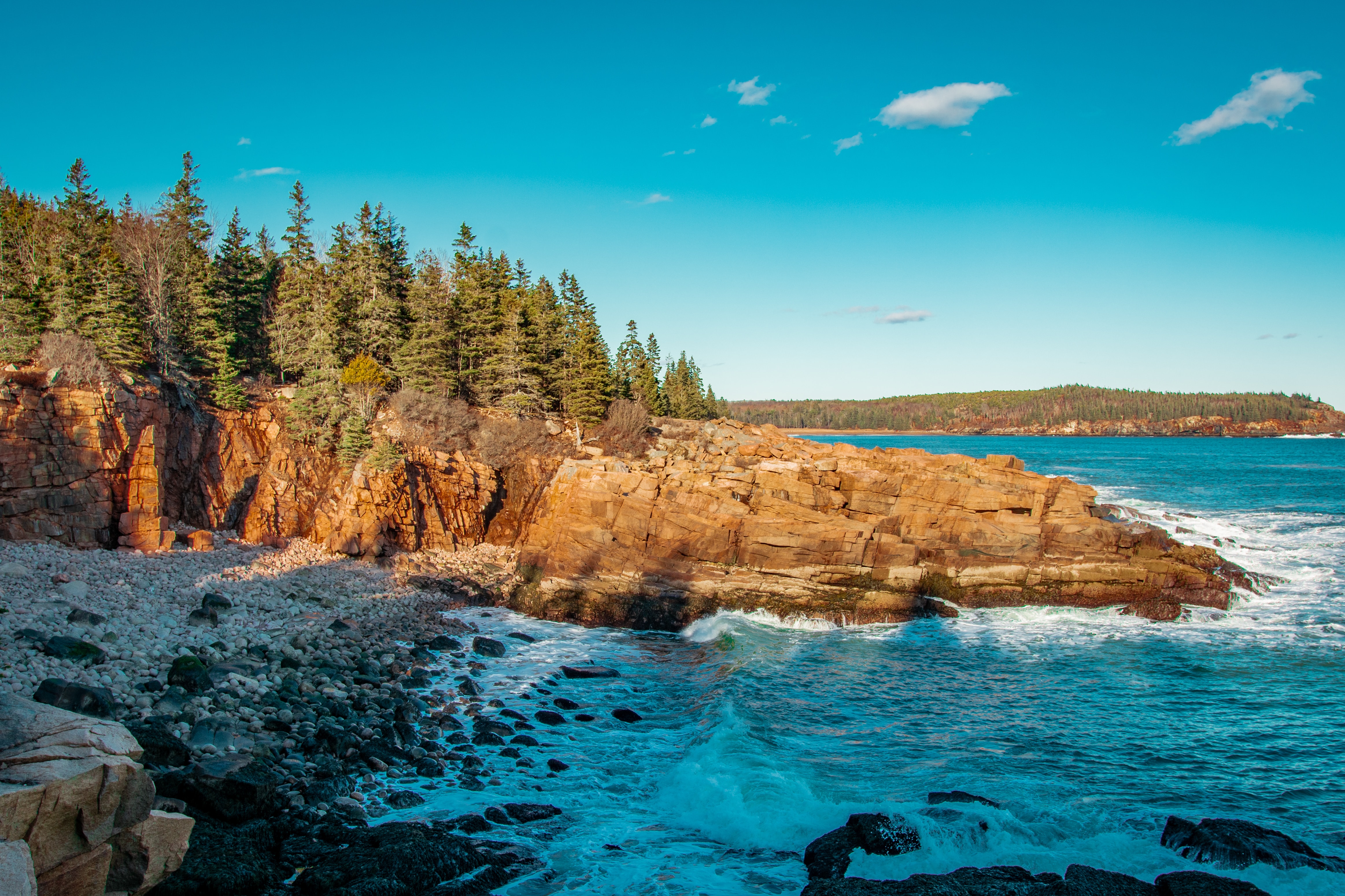 Fly over Acadia National Park in Maine - S4030