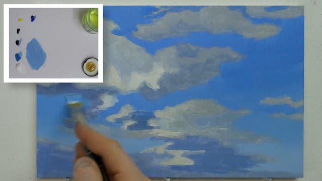 How To Paint a Simple Cloudy Sky Part 2
