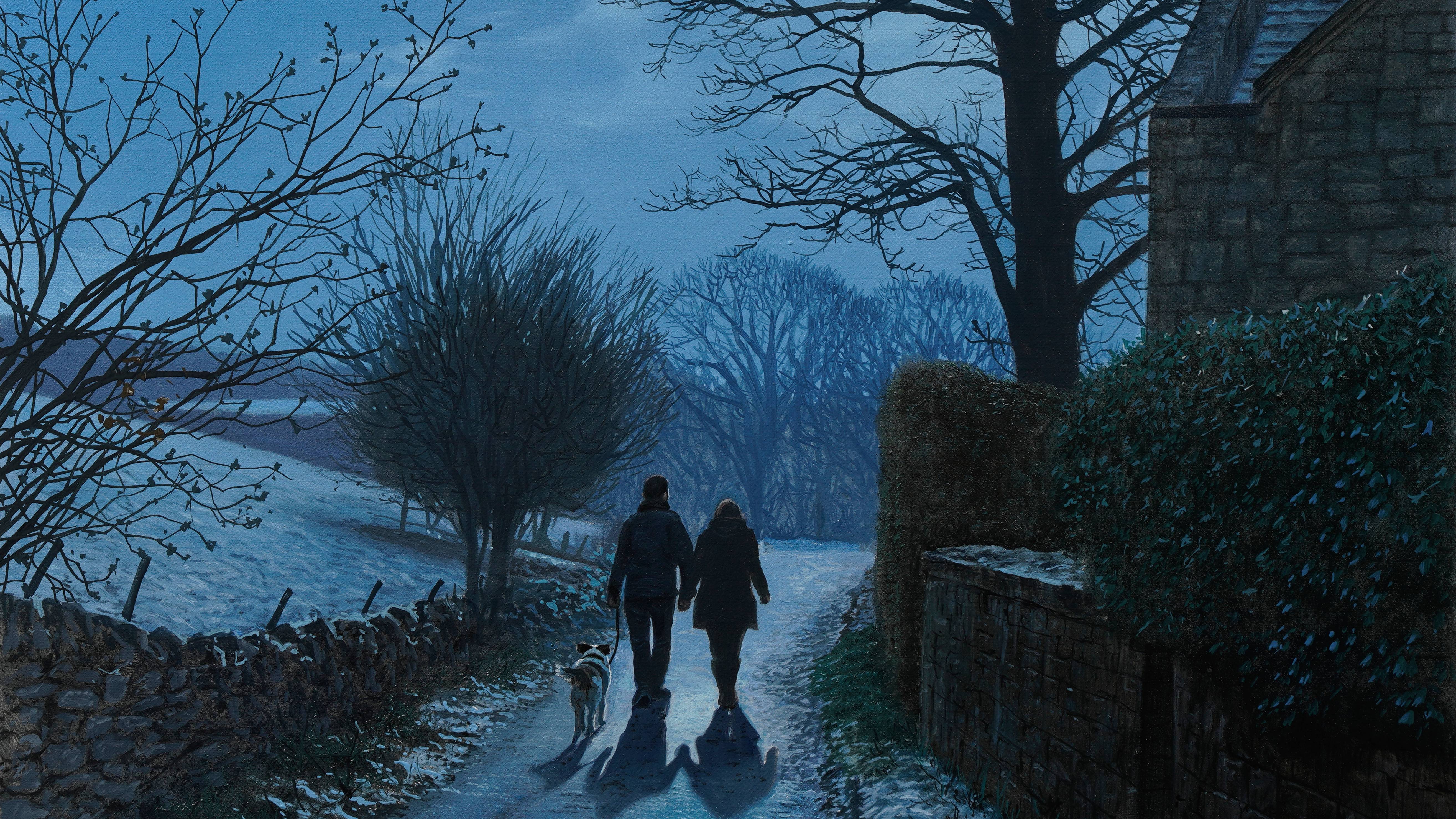 Winter Lane Moon Rise - Advanced Level 1