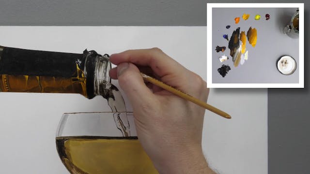 How to Paint a Champagne Glass part 3
