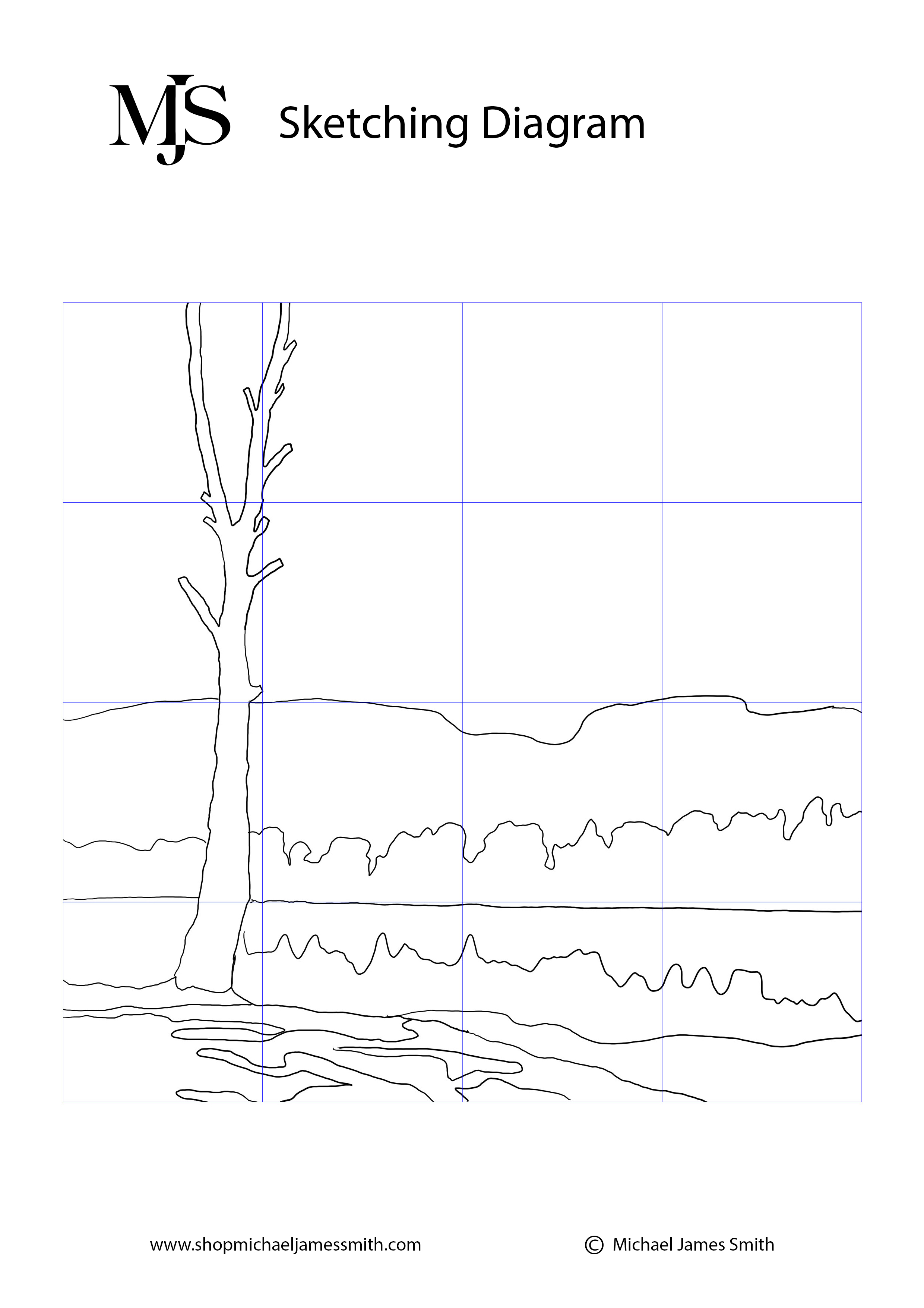 How to Paint a Winter Tree Sketching Diagram.jpg