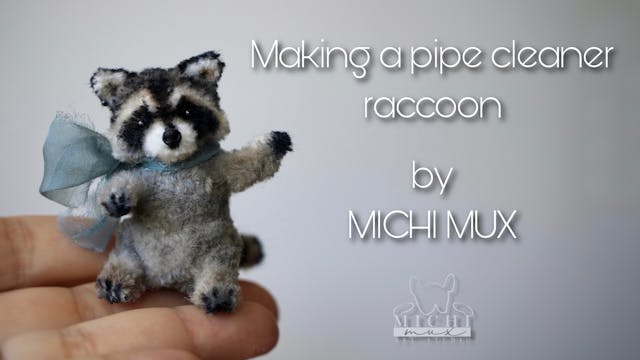 How to make a miniature raccoon with pipe cleaners