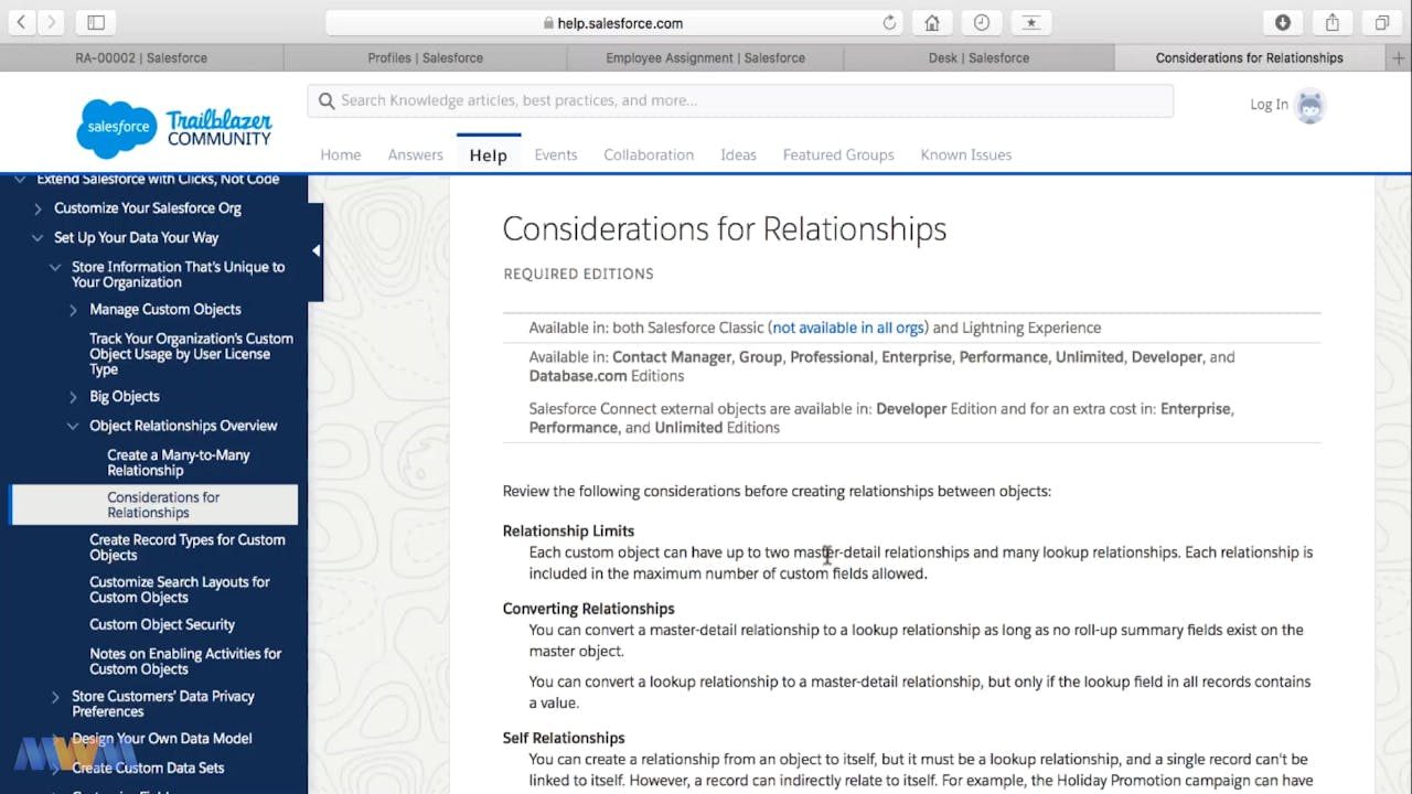 Considerations for Relationships - Salesforce Certified Advanced Sns-Brigh10