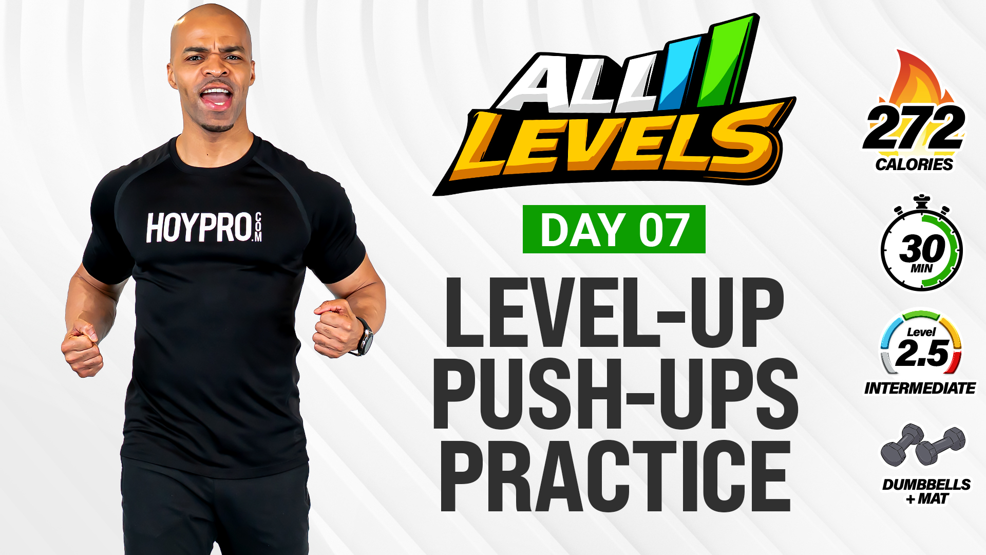 30 MIN Level-Up: Push-Ups Practice Workout - ALL LEVELS #007