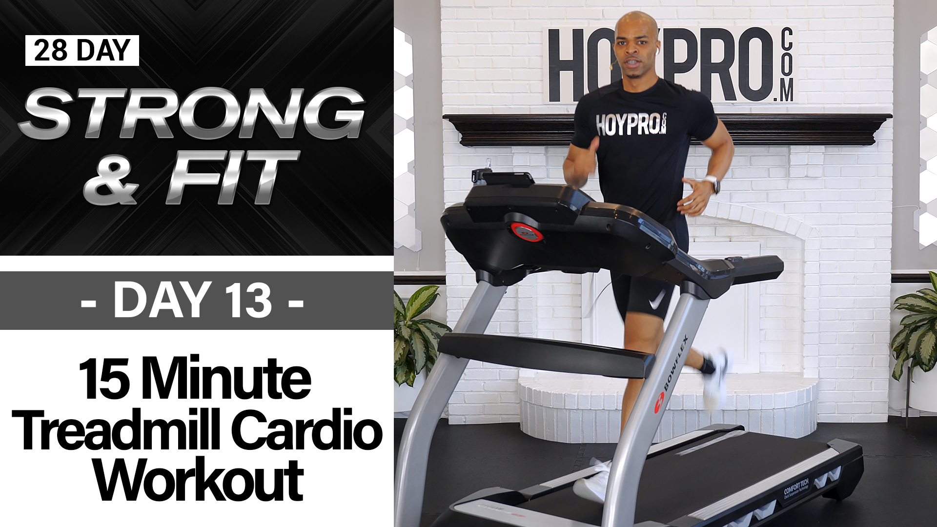 15 Min Treadmill Cardio Intervals Workout - STRONGAF #13